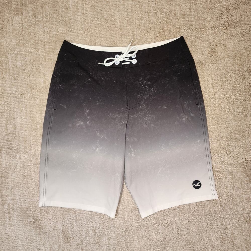 Hollister Black Gray Board Shorts Swim Trunks Men's 30